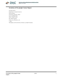 Joseph Tomes Papers