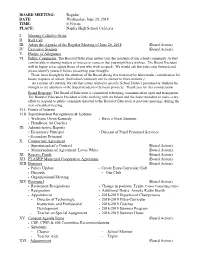 Regular Meeting of June 20, 2018 (Board Action) IV