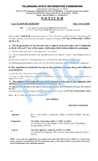 4019/SIC-KSR/2019 Date: 04-12-2020