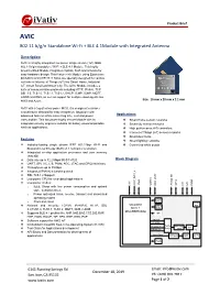 802.11 B/G/N Standalone Wi-Fi + BLE 4.1Module with Integrated Antenna