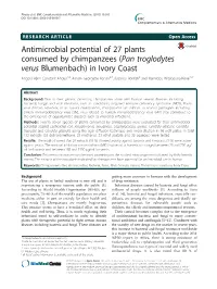 Antimicrobial Potential of 27 Plants Consumed By