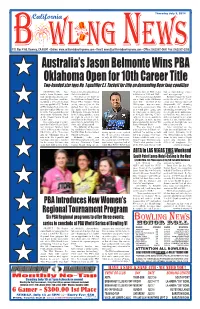 Australia's Jason Belmonte Wins Pba Oklahoma Open for 10Th Career Title