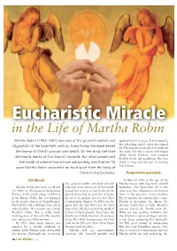 Eucharistic Miracle in the Life of Martha Robin