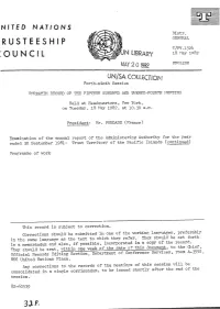 IRUSTEESHIP GEJITER.AJ"J T/PV.L524 Ouncil Library 18 Hay 1082 MAY 2 0 1982 FNGLISP: UN/SA COLLECTJON Forth-Ninth Session