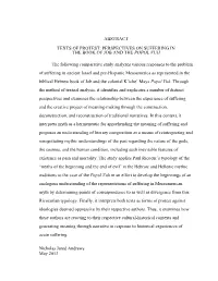 Perspectives on Suffering in the Book of Job and the Popol Vuh