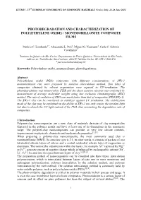 Photodegradation and Characterization of Poly(Ethylene Oxide) / Montmorillonite Composite Films