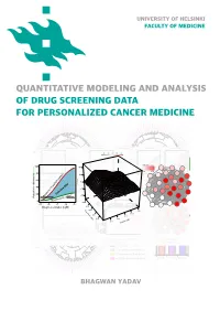 Quantitative Modeling and Analysis of Drug Screening Data for Personalized Cancer Medicine