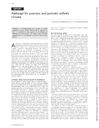 Alefacept for Psoriasis and Psoriatic Arthritis a B Gottlieb