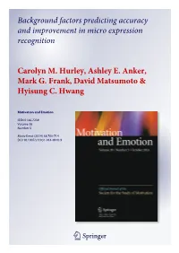 Background Factors Predicting Accuracy and Improvement in Micro Expression Recognition