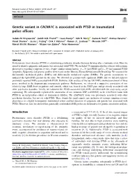 Genetic Variant in CACNA1C Is Associated with PTSD in Traumatized Police Ofﬁcers
