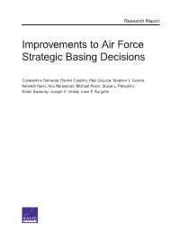 Improvements to Air Force Strategic Basing Decisions
