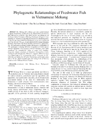 Phylogenetic Relationships of Freshwater Fish in Vietnamese Mekong