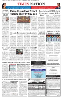 Rape’ Case Vaccine Likely by Nov-Dec T’Gana; Sets Record, Kills 6 Ravi Singh Sisodiya TNN Kamalakara Rao & Nary Measure