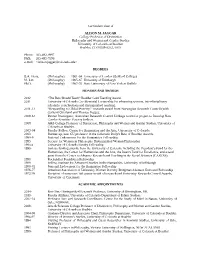 Curriculum Vitae Of