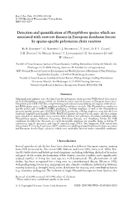 Detection and Quantification of Phytophthora Species Which Are