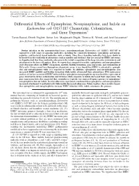 Differential Effects of Epinephrine, Norepinephrine, and Indole
