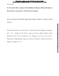 In Vitro and in Silico Analyses of the Inhibition of Human Aldehyde Oxidase By
