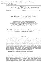 New Data on Introduced and Rare Synanthropic Spider Species (Arachnida: Araneae) in Poland (II)