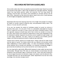 Records Retention Guidelines