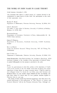 The Work of John Nash in Game Theory