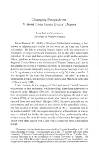 Visions from James Evans' Diaries