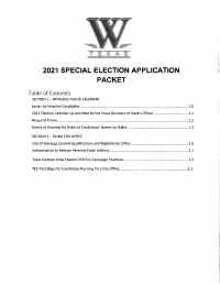2021 Special Election Application Packet