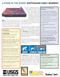 A Stake in the Shake: Earthquake Early Warning
