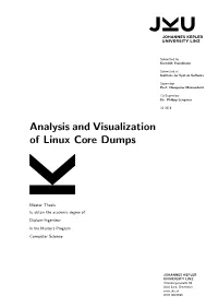 Analysis and Visualization of Linux Core Dumps