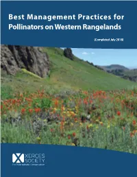 Best Management Practices for Pollinators on Western Rangelands