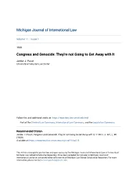 Congress and Genocide: They're Not Going to Get Away with It