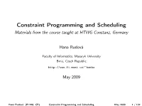 Constraint Programming and Scheduling Materials from the Course Taught at HTWG Constanz, Germany