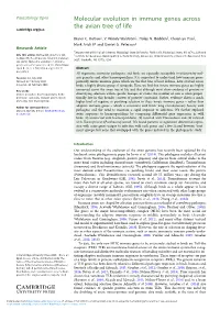 Molecular Evolution in Immune Genes Across the Avian Tree of Life Cambridge.Org/Pao
