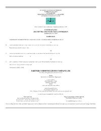 PARTNER COMMUNICATIONS COMPANY LTD. (Exact Name of Registrant As Specified in Its Charter)