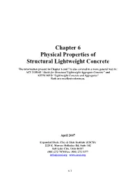 Physical Properties of Structural Lightweight Concrete