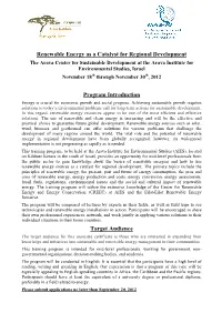 Renewable Energy As a Catalyst For