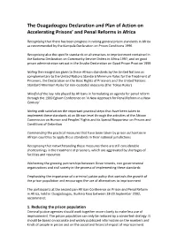 The Ouagadougou Declaration and Plan of Action on Accelerating Prisons’ and Penal Reforms in Africa