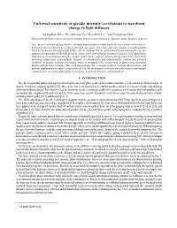 Universal Sensitivity of Speckle Intensity Correlations to Wavefront Change in Light Diffusers
