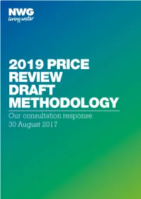 2019 Price Review Draft Methodology Northumbrian Water Group’S Response