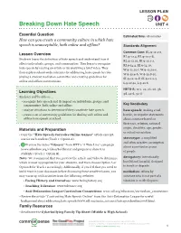 Breaking Down Hate Speech UNIT 4