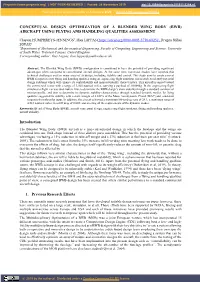 Bwb) Aircraft Using Flying and Handling Qualities Assessment
