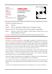 Chris Jury CV 2020