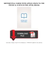 Differential Forms with Applications to the Physical Sciences Pdf Free