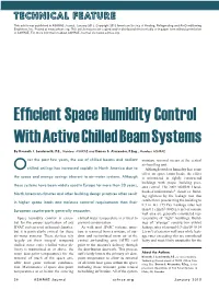 Efficient Space Humidity Control with Active Chilled Beam Systems by Kenneth J