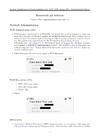 Homework #6 Solution Network Administration