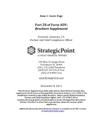 Part 2B of Form ADV: Brochure Supplement