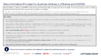 Reconfirmation Process for Austrian Airlines, Lufthansa and SWISS !