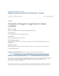 Sensitivity of Mangrove Range Limits to Climate Variability Kyle C