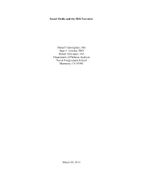 Social Media and the ISIS Narrative Daniel Cunningham, MA Sean F