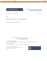 Subversion and Freedom in the Teaching of History