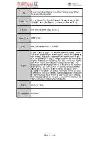 Title a Marine Photosynthetic Microbial Cell Factory As a Platform